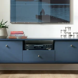 TV-meubel BOGDAN - 2 deuren, 1 lade en 1 nis - Blauw - Koop nu uw online meubelshop