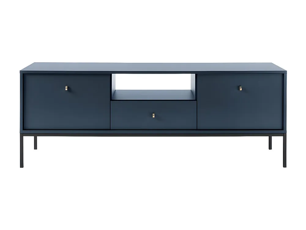 TV-meubel BOGDAN - 2 deuren, 1 lade en 1 nis - Blauw - Koop nu uw online meubelshop