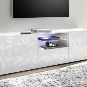 Tv-meubel ERIS - 2 deuren en 1 lade - Kleur: wit gelakt