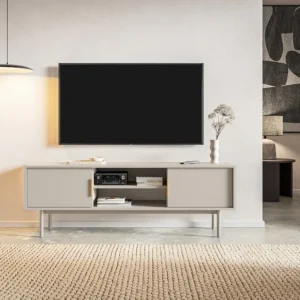 Tv-meubel met 2 deurtjes en 2 nissen - Beige - DABRIANA