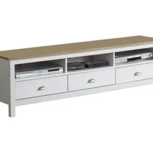 Tv-meubel Bora Bora 3 laden, massief hout, wit. VS Venta-stock