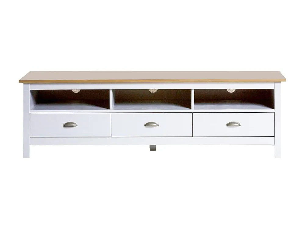 Tv-meubel Bora Bora 3 laden, massief hout, wit. VS Venta-stock