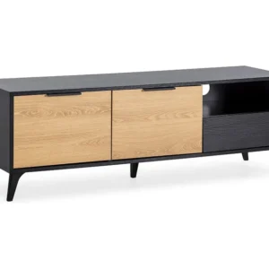 Tv-meubel Kalma 2 deuren 1 lade zwart/eiken VS Venta-stock