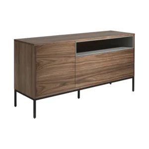 Dressoir walnoot en mat grijs. Zwarte stalen poten 3226 ANGEL CERDA