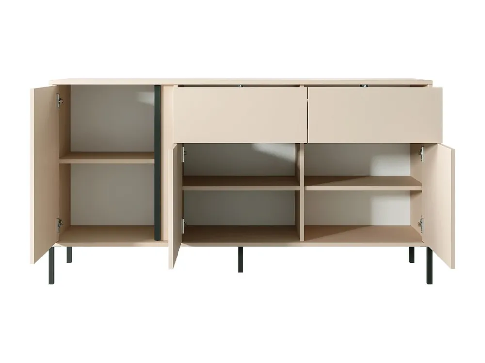 Buffet 3 deuren en 2 laden met LEDs - Beige - ELYNIA