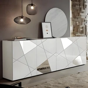 Buffetkast CANTIANO - 4 deuren - Witgelakt - Koop nu eenvoudig en goedkoop online