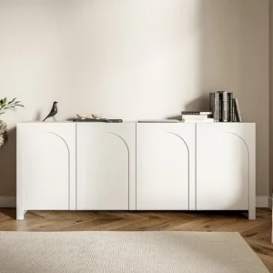 Buffetkast met 4 deuren van mdf - Kleur: wit - DELANYA