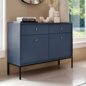 Buffetkast met 2 laden en 2 deuren - Blauw - BOGDAN - Koop nu goedkoop online