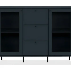 Buffet 3 Lades 2 Glazen Deuren Marineblauw L120 cm - BOGOTA Calicosy