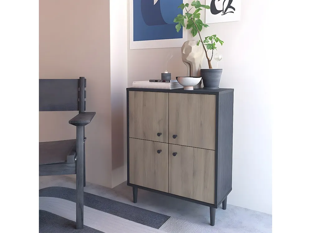 Klein 4-deurs houteffect buffet L61cm - ARTY Calicosy