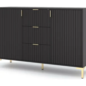Dressoir FLINN SB130 2D3D 130x40x86 Zwart