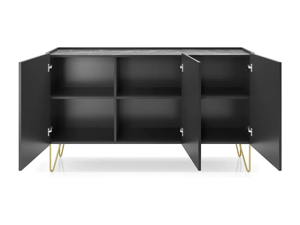 Dressoir HARMONY SB144 3D 144x37x83 Zwart