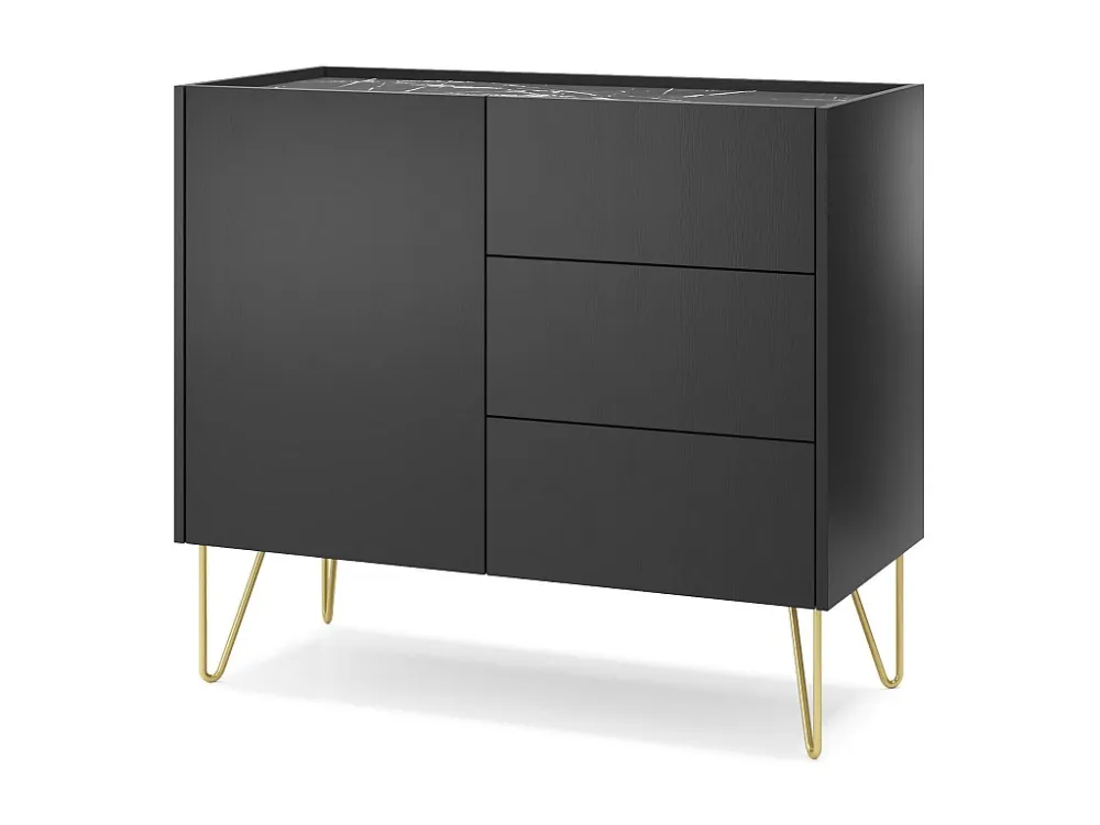 Dressoir HARMONY SB97 1D3D 97x37x83 Zwart