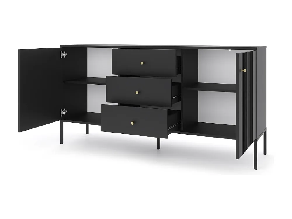 Dressoir ISEO SB154 2D3D 154x39x79 Zwart
