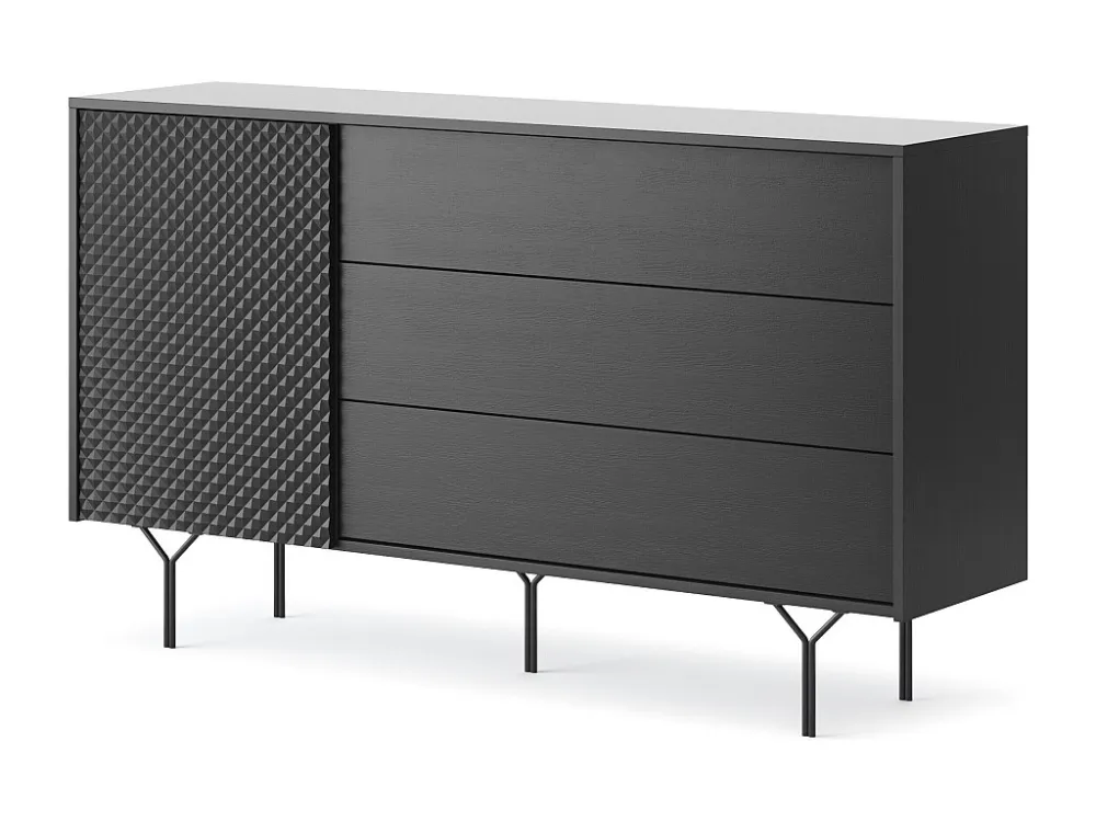 Dressoir RAVEN SB144 1D3D 144x38x83 Zwart
