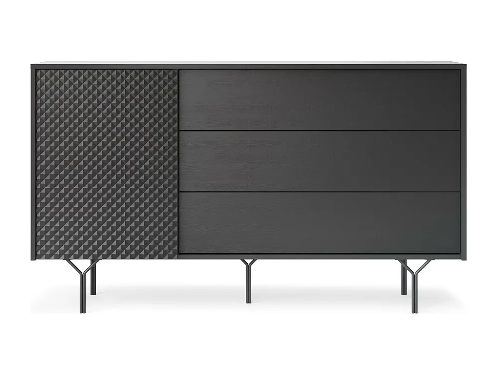 Dressoir RAVEN SB144 1D3D 144x38x83 Zwart
