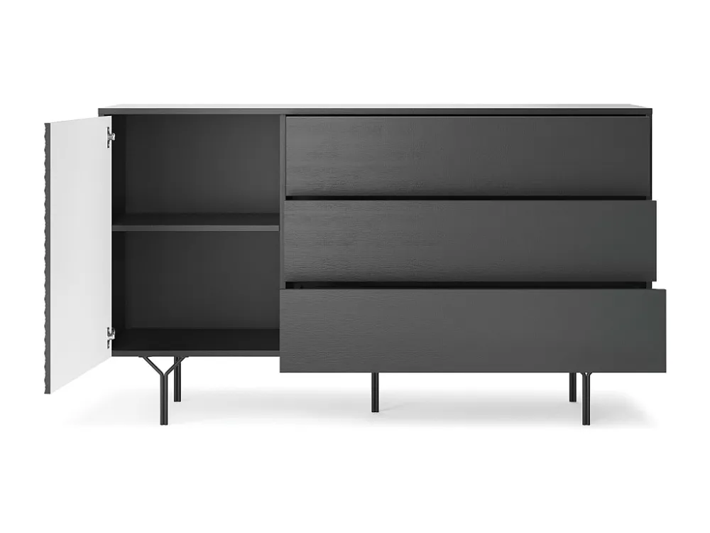 Dressoir RAVEN SB144 1D3D 144x38x83 Zwart