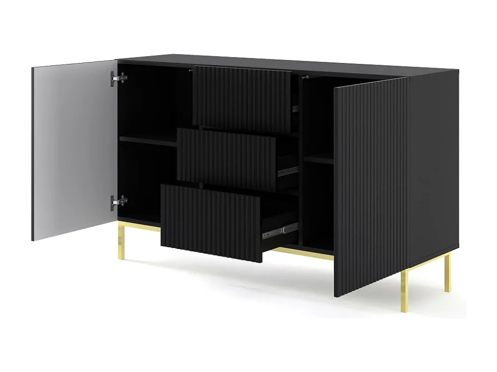 Dressoir RAVENNA B SB150 2D3D 150x42x89 Zwart