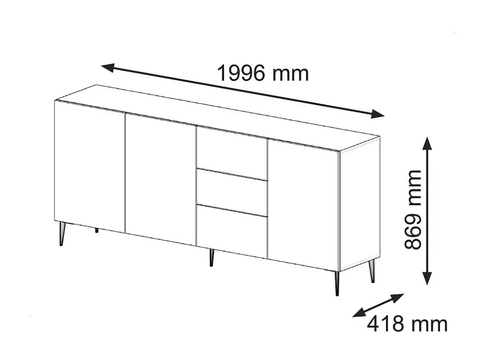 Dressoir RAVENNA B SB200 3D3D 200x42x87 Beige