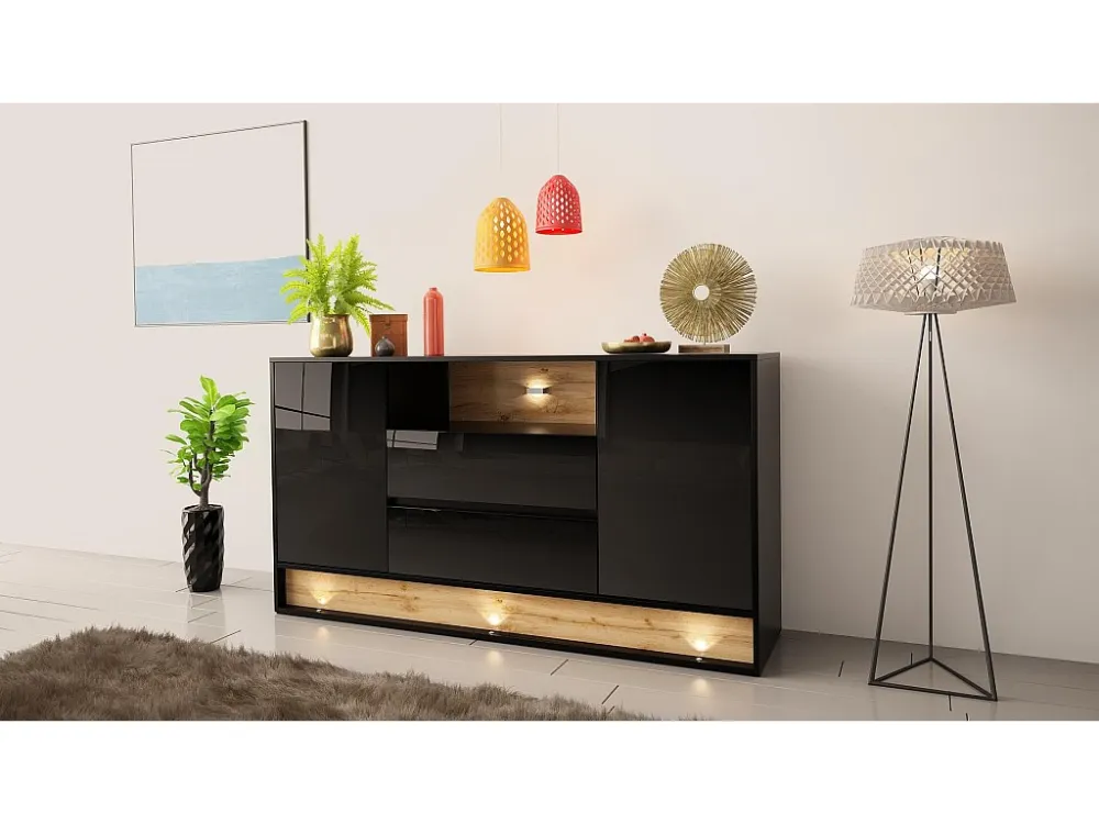 Dressoir VISION SB160 2D2D 160x40x85 Zwart