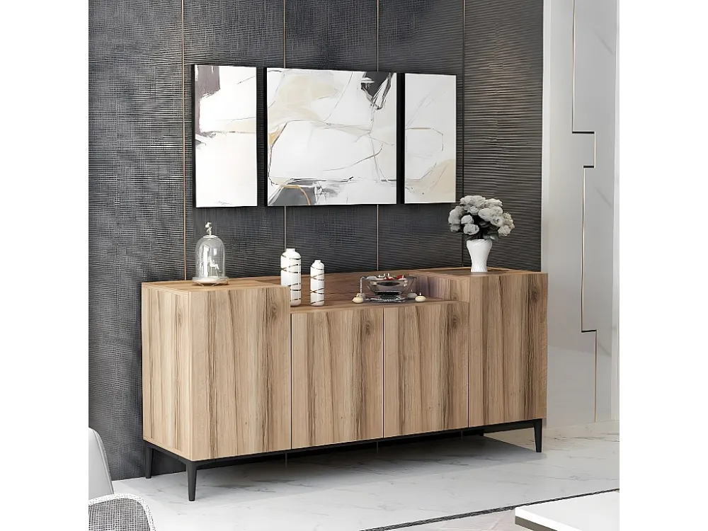 Annalisa Multifunctioneel Kabinet, Walnoot, 160x42x75 cm, EPIKASA