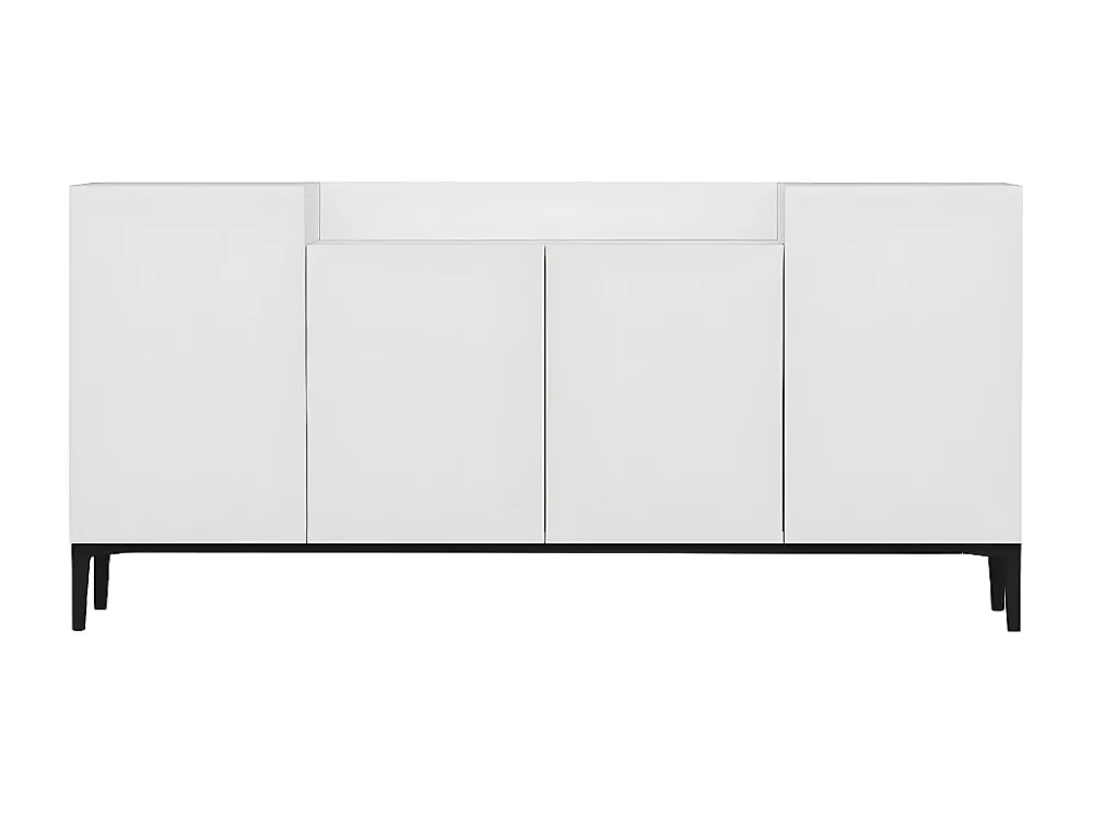 Annalisa Multifunctioneel Kabinet, Wit, Zwart, 160x42x75 cm, EPIKASA