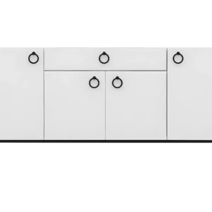 Gloria Multifunctioneel Kabinet, Wit, Zwart, 160x42x75 cm, EPIKASA