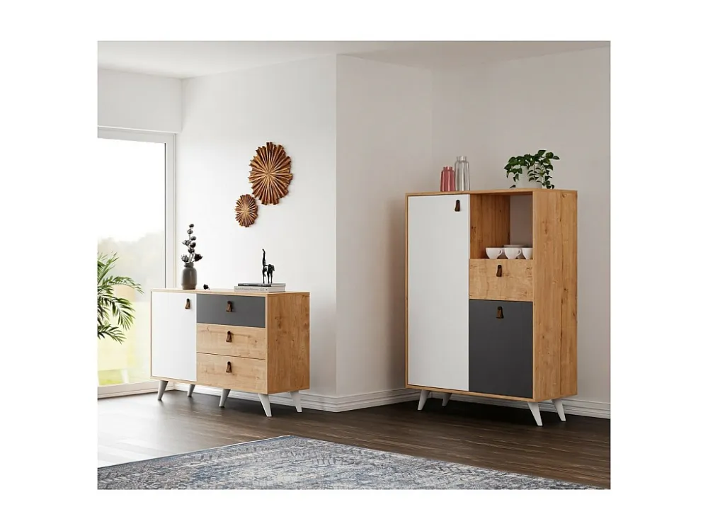Multifunctionele Kast Pera - Eik - 120x36,5x77 cm - EPIKASA
