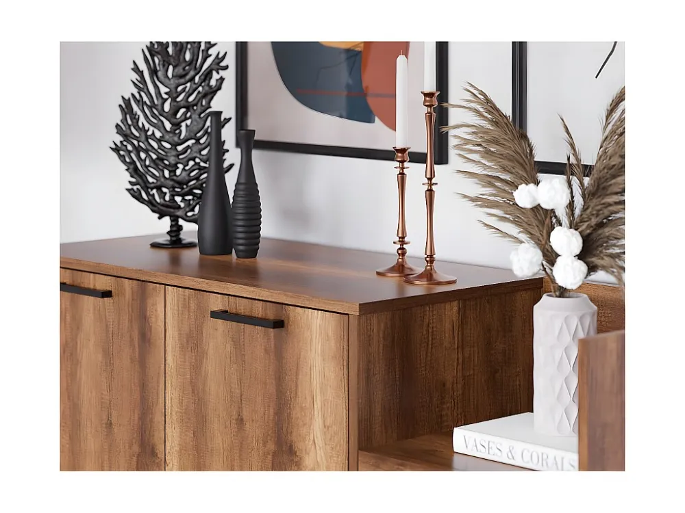 Multifunctionele Kast Yukon - Walnoot - 140x45x80 cm - EPIKASA