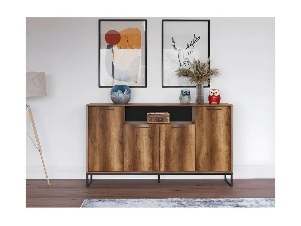 Multifunctionele Kast Yukon - Walnoot - 160x45x90 cm - EPIKASA