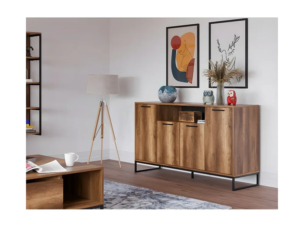 Multifunctionele Kast Yukon - Walnoot - 160x45x90 cm - EPIKASA