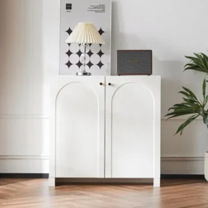 Dressoir, ladekast met 2 deuren - 80 x 40 x 80 cm - spaanplaat - moderne stijl - wit Merax
