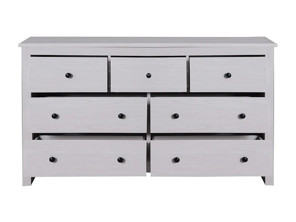 Laag dressoir met 7 laden - Entreemeubel - spaanplaat hout - voor woonkamer en eetkamer - wit Merax