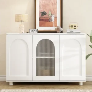 Modern dressoir met 3 deuren - 120 x 40 x 78,5 cm - MDF en spaanplaat - voor woonkamer keuken - Wit Merax