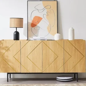 Dressoir - 4 deuren met verstelbare planken - Naturel ModernLuxe