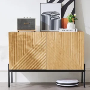 Dressoir - 2 deuren met verstelbare planken - Naturel ModernLuxe