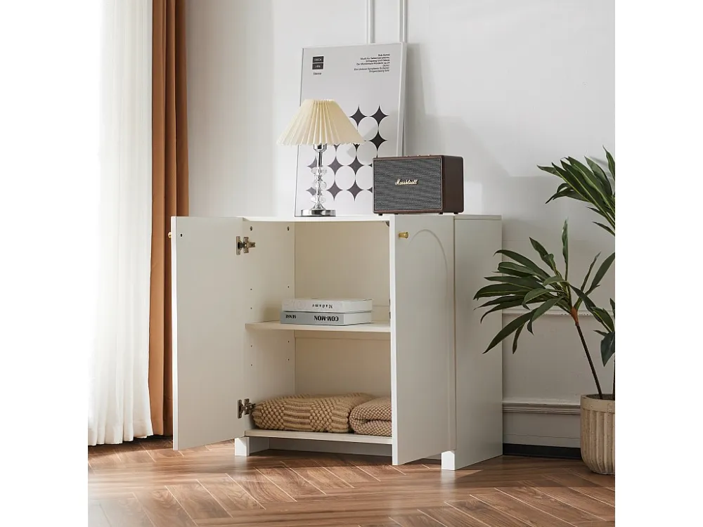 Dressoir - 2 deuren met verstelbare planken - Wit ModernLuxe