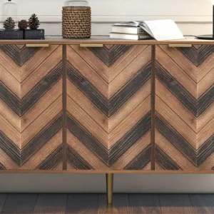 Dressoir - 3 deuren EN 6 vakken - retrostijl - Bruin ModernLuxe