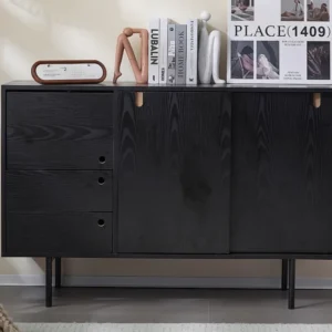 Dressoir - 2 lades en 3 schuifdeuren - spaanplaat - Wit ModernLuxe