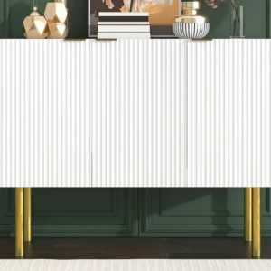 Dressoir met 3 deuren en verstelbare planken - MDF en spaanplaat - Wit ModernLuxe