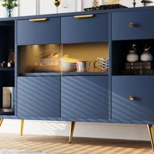 Dressoir met LED en multifunctionele opbergruimte - MDF - moderne stijl - Blauw ModernLuxe