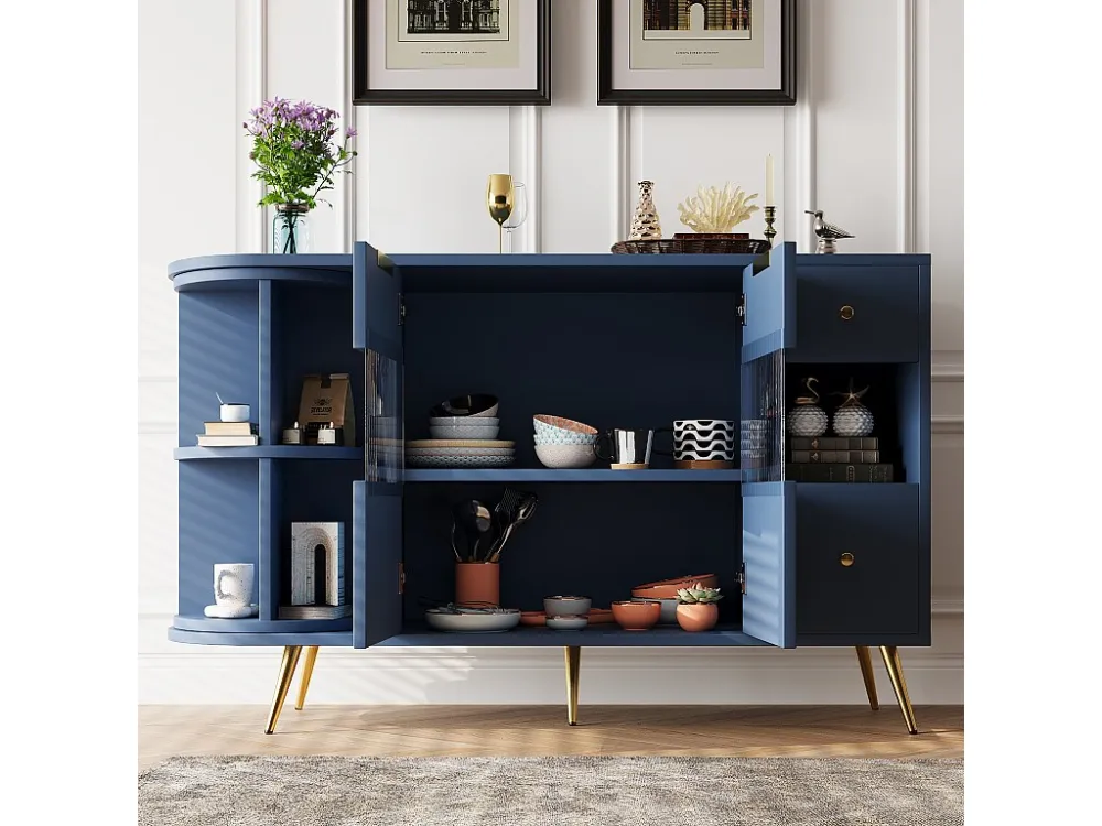 Dressoir met LED en multifunctionele opbergruimte - MDF - moderne stijl - Blauw ModernLuxe