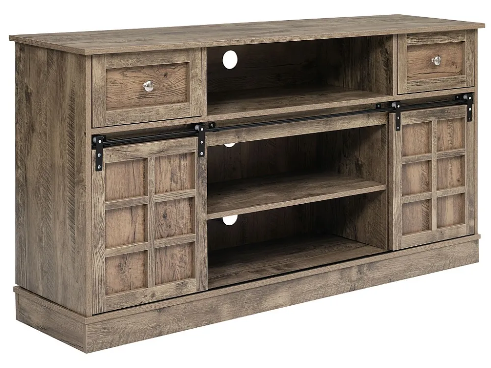 Dressoir met 2 schuifdeuren en vakken - verstelbare interne planken - Naturel ModernLuxe