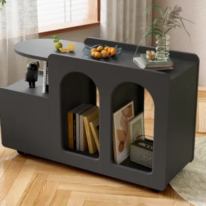 Dressoir op wielen - met multifunctionele opbergruimte - designunique - Zwart ModernLuxe