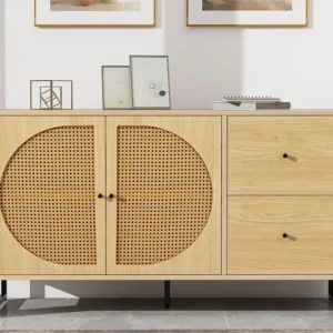 Laag dressoir - 2 deuren en 2 lades - Licht naturel ModernLuxe