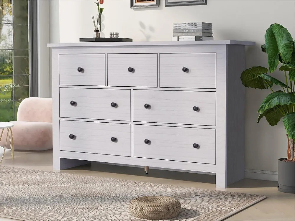 Laag dressoir met 7 laden - Wit ModernLuxe