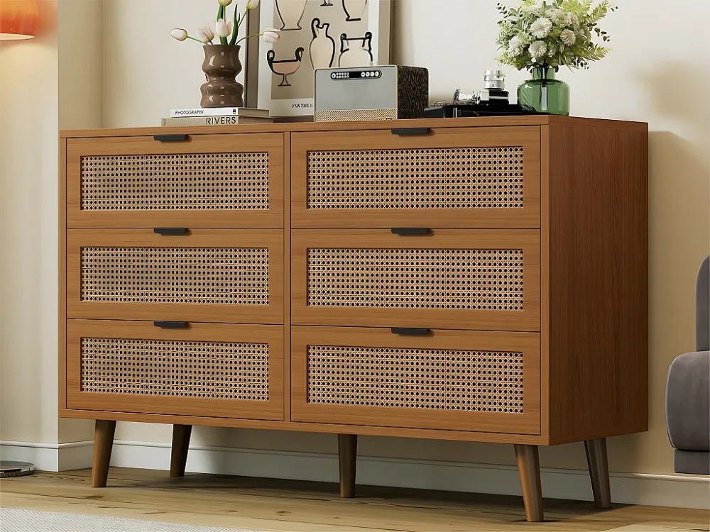Laag dressoir - met 6 lades - Naturel ModernLuxe