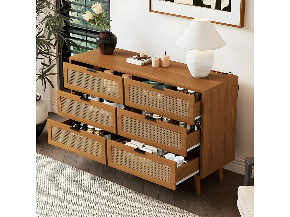Laag dressoir - met 6 lades - Naturel ModernLuxe