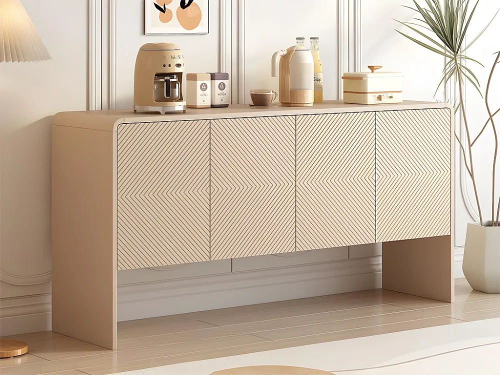 MDF dressoir - met hoogte verstelbare planken - Crème ModernLuxe