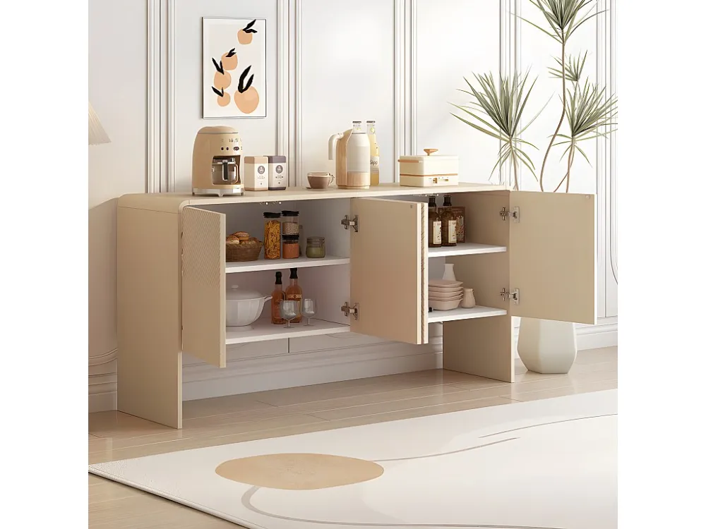 MDF dressoir - met hoogte verstelbare planken - Crème ModernLuxe